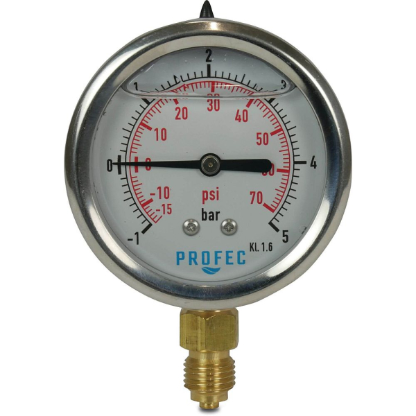Glyzerin Manometer , 0 - 10 bar, 1/4 AG unten