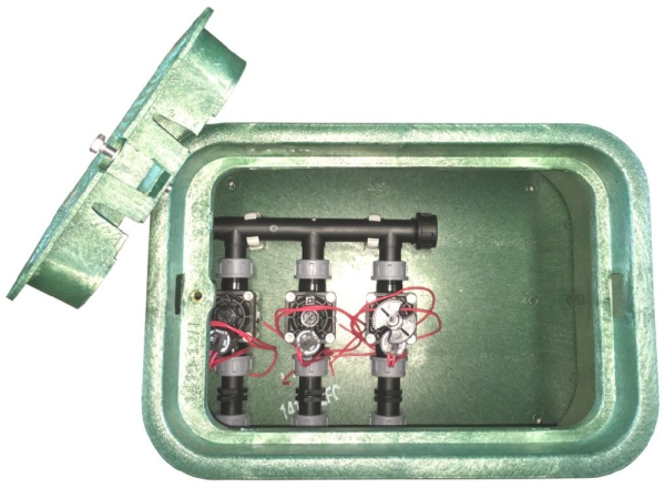Ventilstation mit 3 HUNTER-Magnetventilen