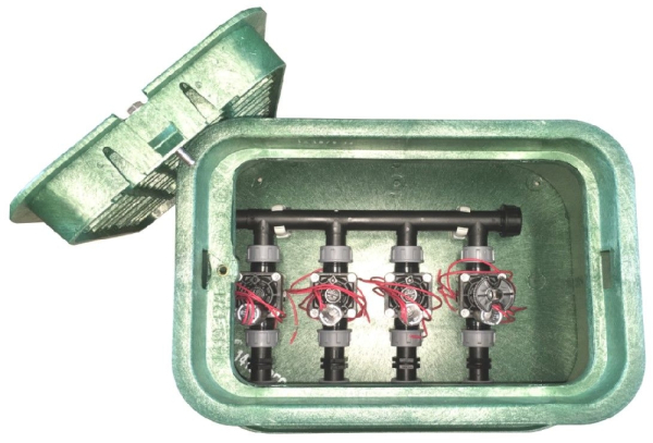 Ventilstation mit 4 HUNTER-Magnetventilen