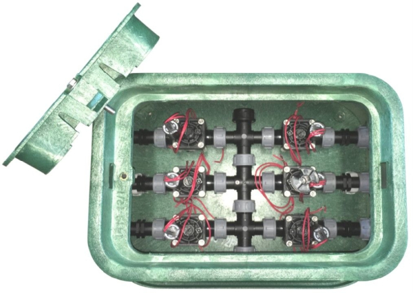 Ventilstation mit 6 HUNTER-Magnetventilen