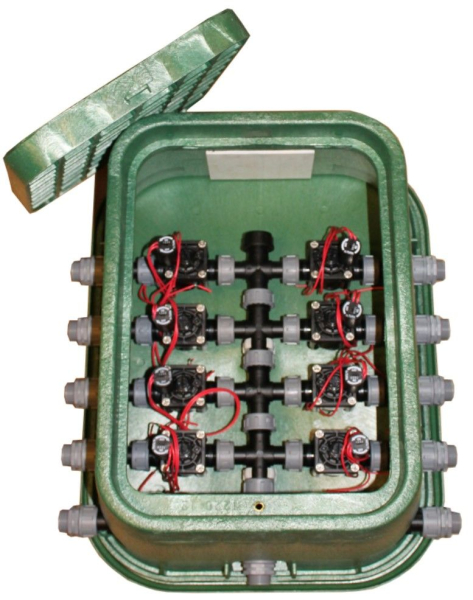 Ventilstation mit 10 HUNTER-Magnetventilen