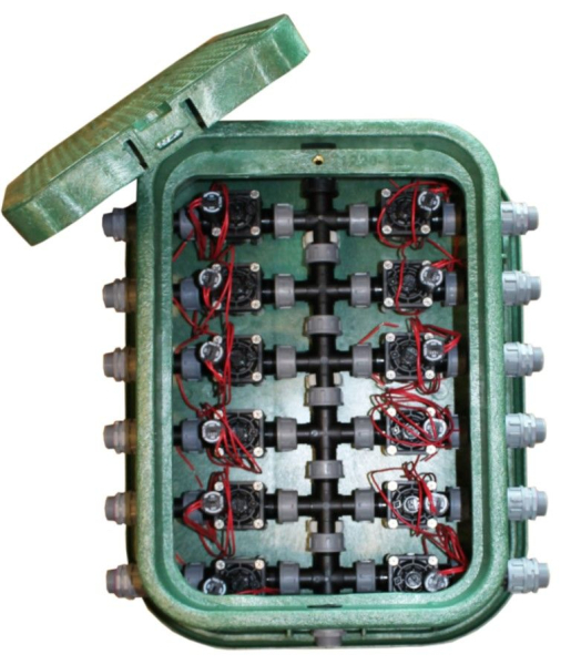 Ventilstation mit 12 HUNTER-Magnetventilen