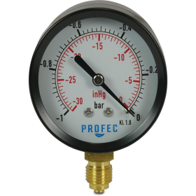 Manometer 63 mm Au&szlig;engewinde 0 - 10bar Schwarz Typ Trocken Unten 1/4
